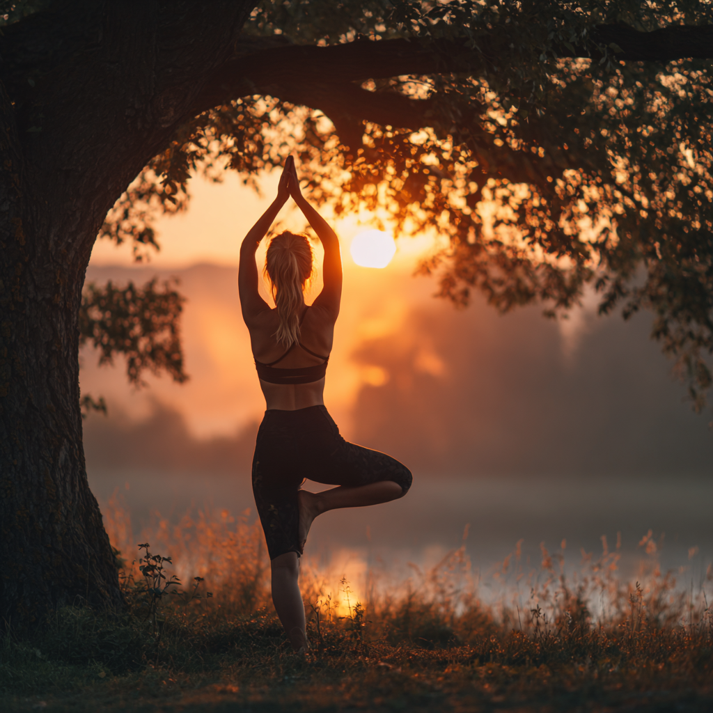 Békés jóga gyakorló meditációban